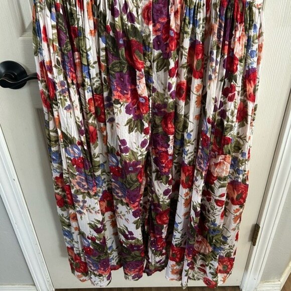 The Avenue Floral Maxi Tank Dress Button Front Sz 18/20 Semi Sheer Spring Read - Picture 3 of 16